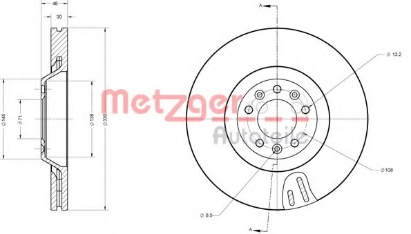 METZGER 6110598 Brake Disc